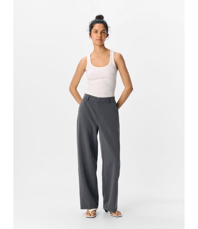 Object OBJSIGRID HW Casual Pant - Medium Grey Melange