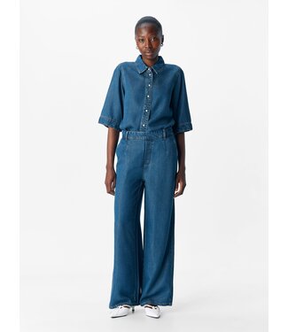 Object OBJFRAME Lisa Wide MW Pant - Dark Blue Denim/Rinse