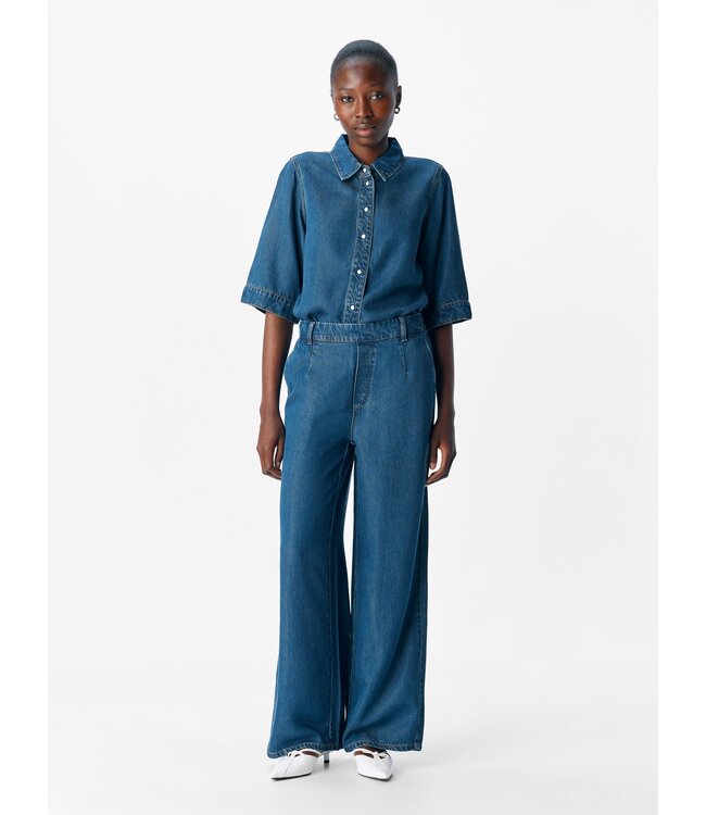 Object OBJFRAME Lisa Wide MW Pant - Dark Blue Denim/Rinse