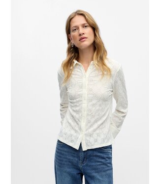 Object OBJESTELLE L/S RE Shirt - Cloud Dancer
