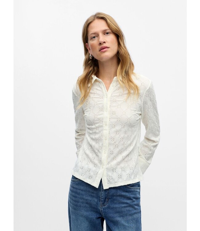 Object OBJESTELLE L/S RE Shirt - Cloud Dancer