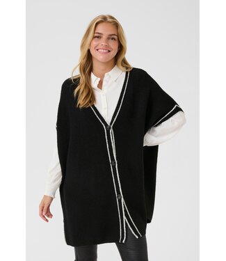 CREAM CRRams Knit Poncho - Pitch Black