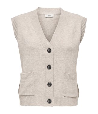 JDY JDYSUPER Life S/L Knit V-Neck Vest - Chateau Gray MELANGE