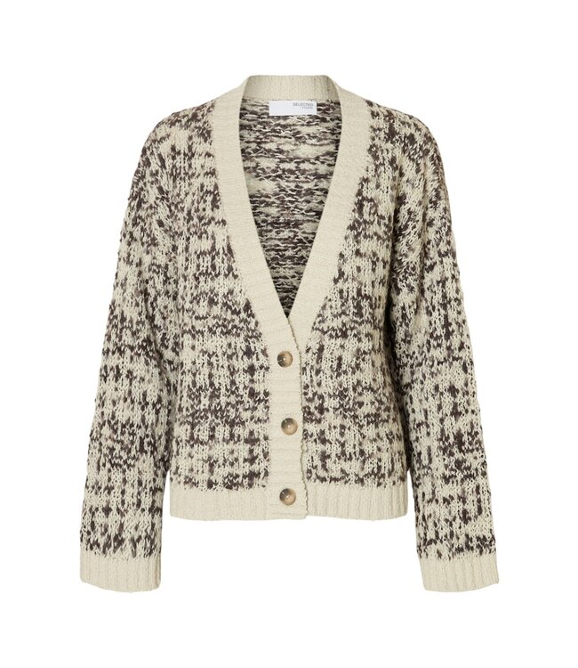 Selected Femme SLFLINDSAY LS V-Neck Cardigan - Birch Delicioso