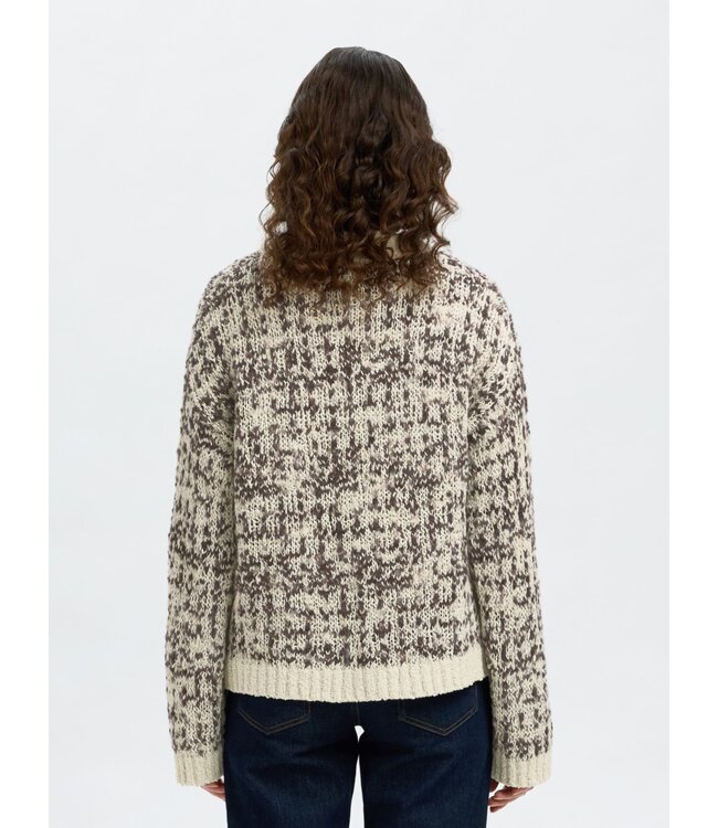 Selected Femme SLFLINDSAY LS V-Neck Cardigan - Birch Delicioso