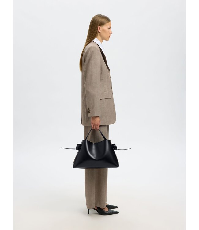 Selected Femme SLFSTELLA Medium Leather Bag - Black