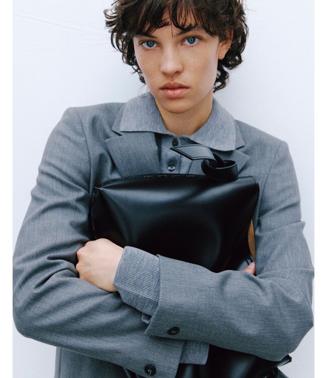 Selected Femme SLFSTELLA Medium Leather Bag - Black