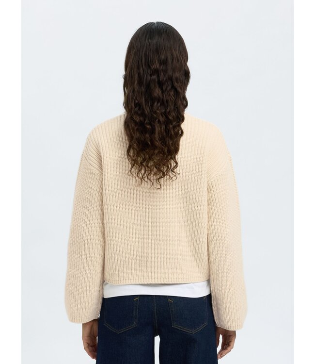 Selected Femme SLFSELMA SUS LS Knit O-Neck - Birch