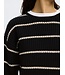 Selected Femme SLFSELMA SUS LS Knit O-Neck - Black-Birch Stripes