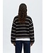 Selected Femme SLFSELMA SUS LS Knit O-Neck - Black-Birch Stripes