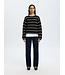 Selected Femme SLFSELMA SUS LS Knit O-Neck - Black-Birch Stripes