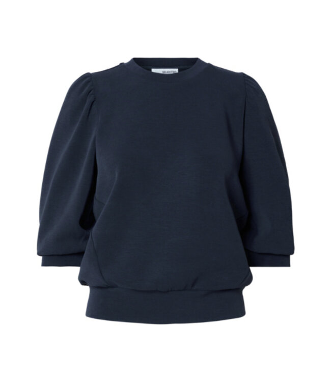 Selected Femme SLFTENNY 3/4 Sweat Top - Dark Sapphire