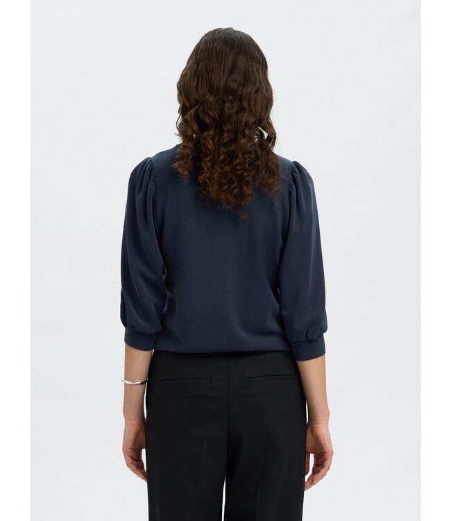 Selected Femme SLFTENNY 3/4 Sweat Top - Dark Sapphire