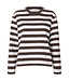 Selected Femme SLFESSENTIAL L/S Striped Boxy Tee - Delicioso_BW - Wide
