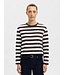 Selected Femme SLFESSENTIAL L/S Striped Boxy Tee - Delicioso_BW - Wide