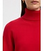 Selected Femme SLFKAMMA LS Knit Roll Neck - Equestrian Red