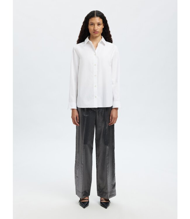 Selected Femme SLFMARGOT MW Wide Pant - Black