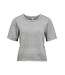Object OBJAGATHE S/S RE Knit Pullover - Medium Grey Melange, Detail: Silver Lurex
