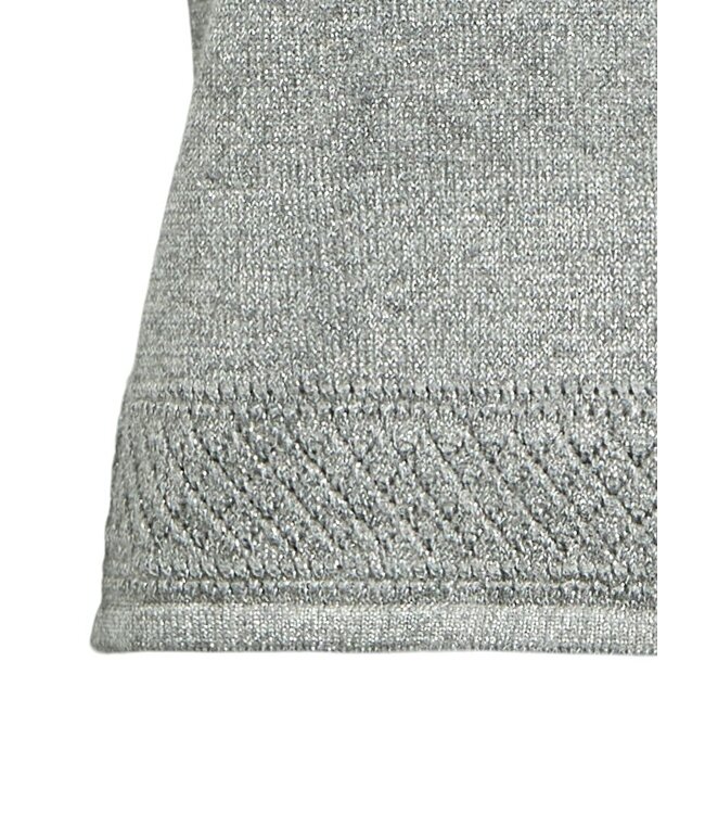 Object OBJAGATHE S/S RE Knit Pullover - Medium Grey Melange, Detail: Silver Lurex