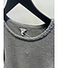 Object OBJAGATHE S/S RE Knit Pullover - Medium Grey Melange, Detail: Silver Lurex