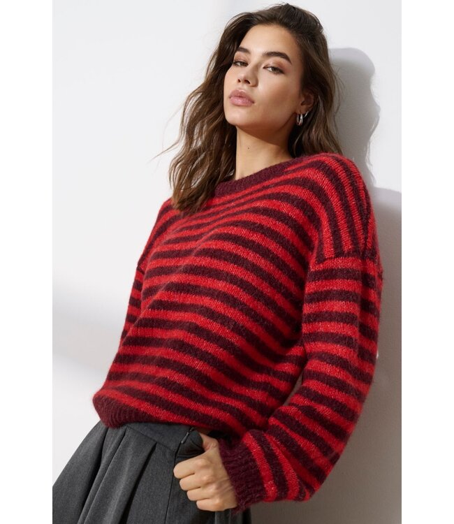 JDY JDYZOEY Life L/S On Dropsh Pull - Maroon Banner SALSA