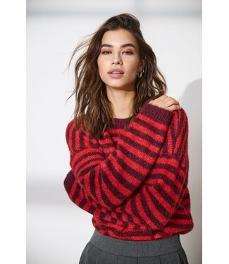 JDY JDYZOEY Life L/S On Dropsh Pull - Maroon Banner SALSA