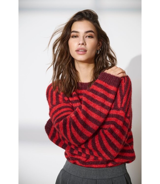 JDY JDYZOEY Life L/S On Dropsh Pull - Maroon Banner SALSA