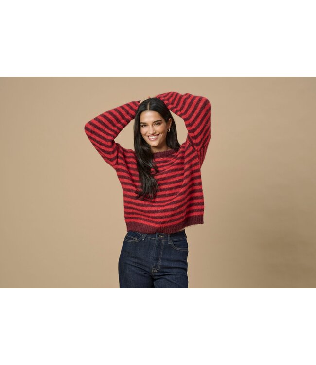 JDY JDYZOEY Life L/S On Dropsh Pull - Maroon Banner SALSA
