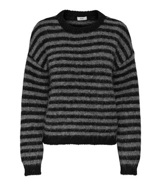 JDY JDYZOEY Life L/S On Dropsh Pull - Black DARK GREY MELANGE