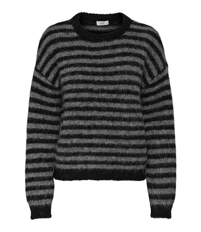 JDY JDYZOEY Life L/S On Dropsh Pull - Black DARK GREY MELANGE