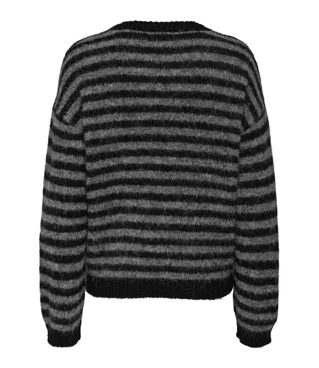 JDY JDYZOEY Life L/S On Dropsh Pull - Black DARK GREY MELANGE