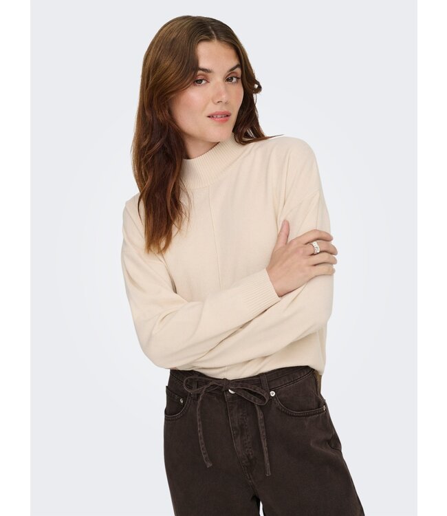 JDY JDYAMORE Life L/S HN Pullover - Whitecap Gray Melange