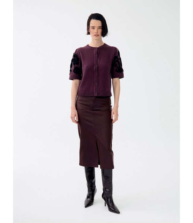 Object OBJNAYA Coated MW Skirt - Mauve Wine