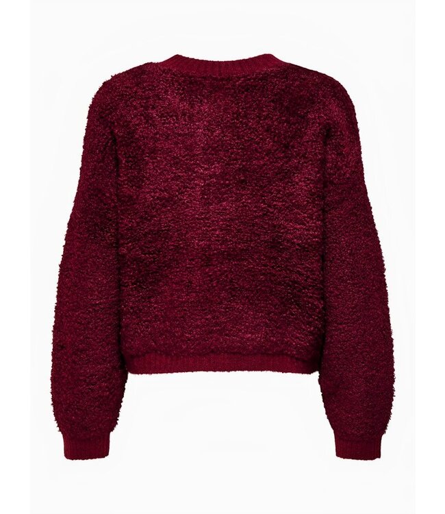JDY JDYEIRA Life L/S O-Neck Cardigan - Cabernet