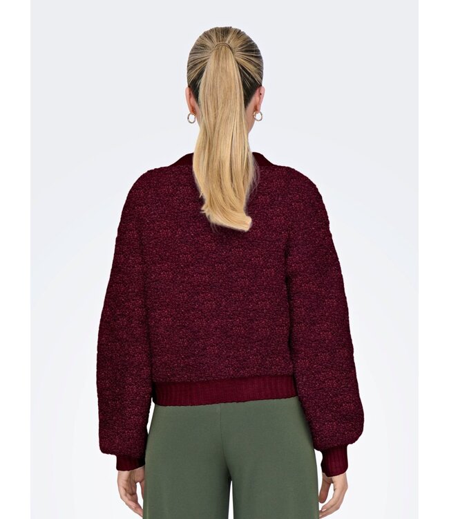 JDY JDYEIRA Life L/S O-Neck Cardigan - Cabernet