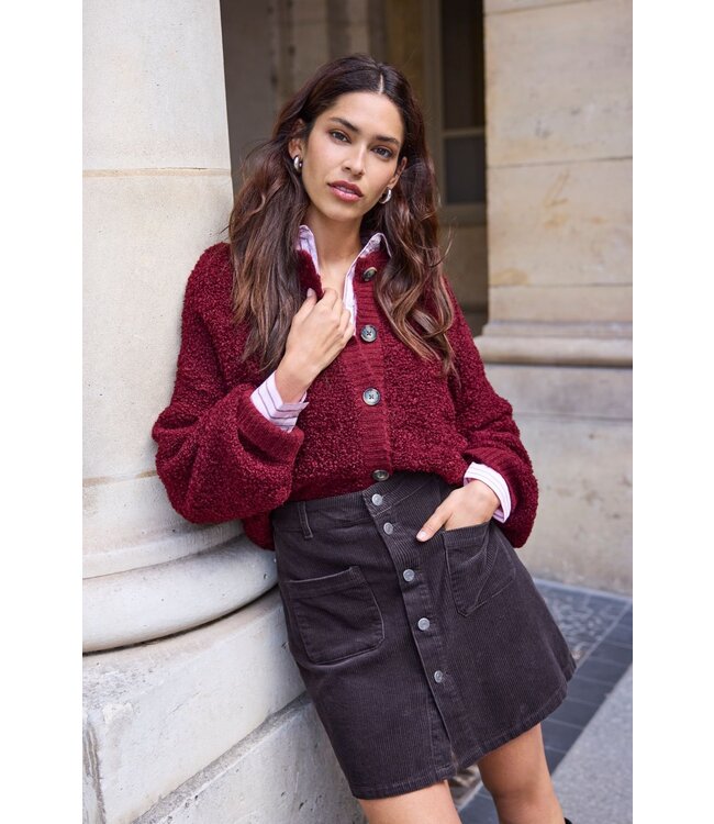 JDY JDYEIRA Life L/S O-Neck Cardigan - Cabernet