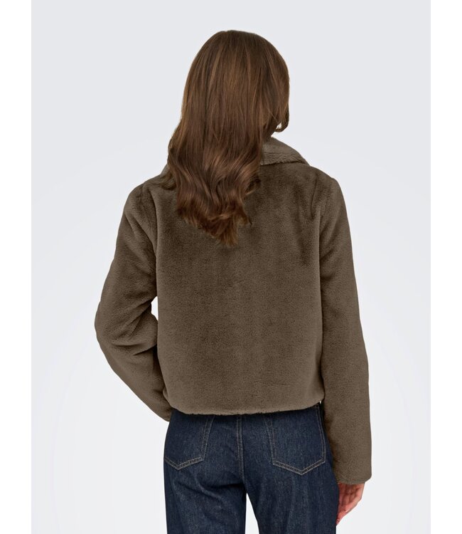 JDY JDYMACY Life Faux Fur Jacket - Teak