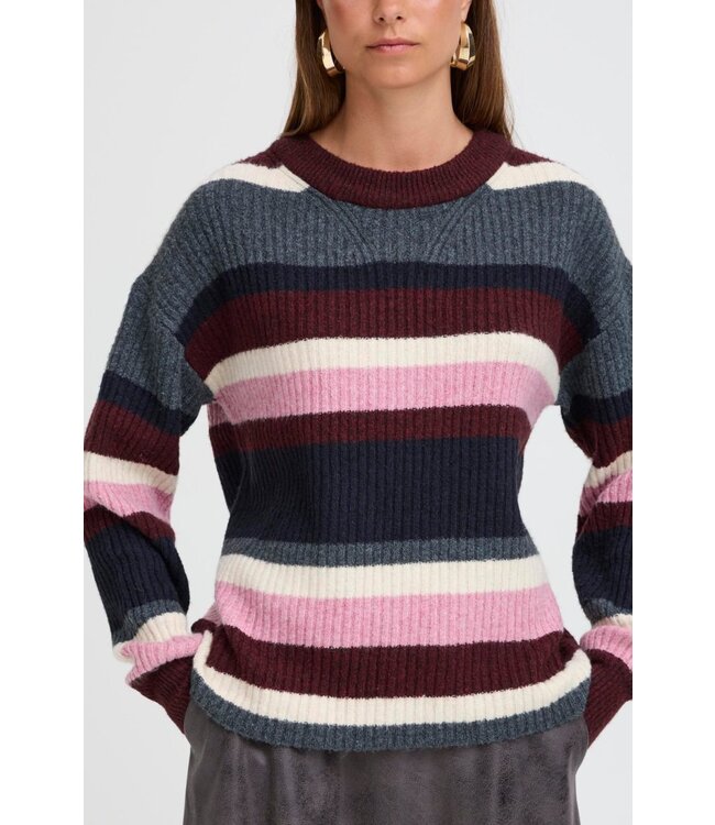 b.young BYONEMA O-Neck Pullover - Port Royale Melange Striped