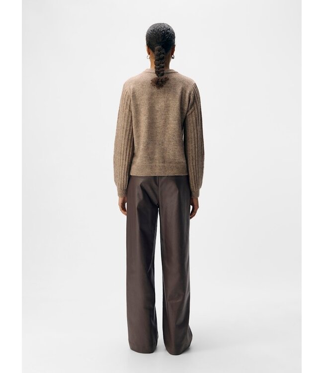 Object OBJMELBA Lisa Wide Coated Pant - Seal Brown