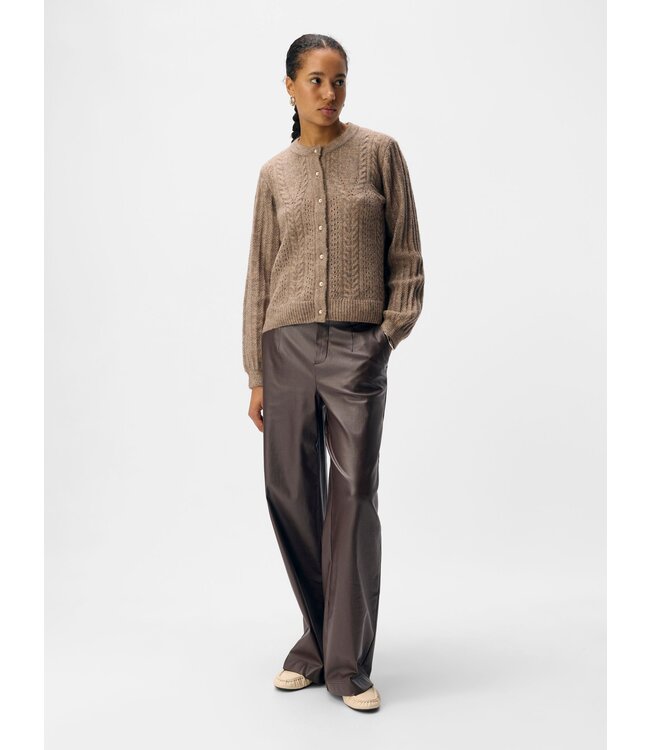 Object OBJMELBA Lisa Wide Coated Pant - Seal Brown
