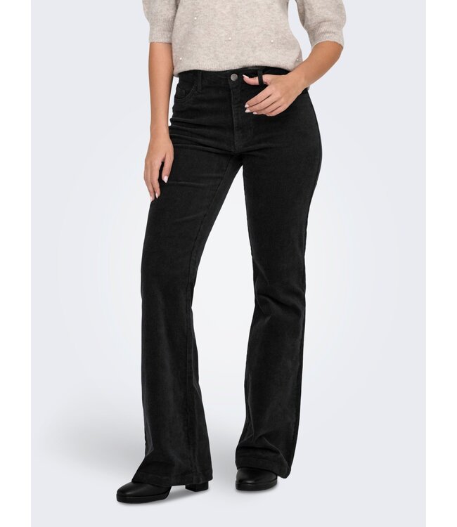 JDY JDYSALONE MW Flared Corduroy Pant - Black