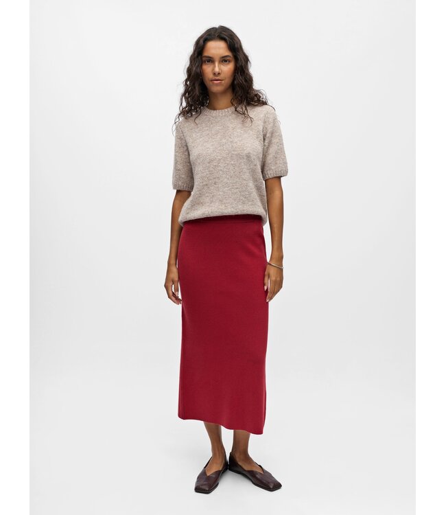 Object OBJREYNARD HW Knit Skirt - Karanda Red