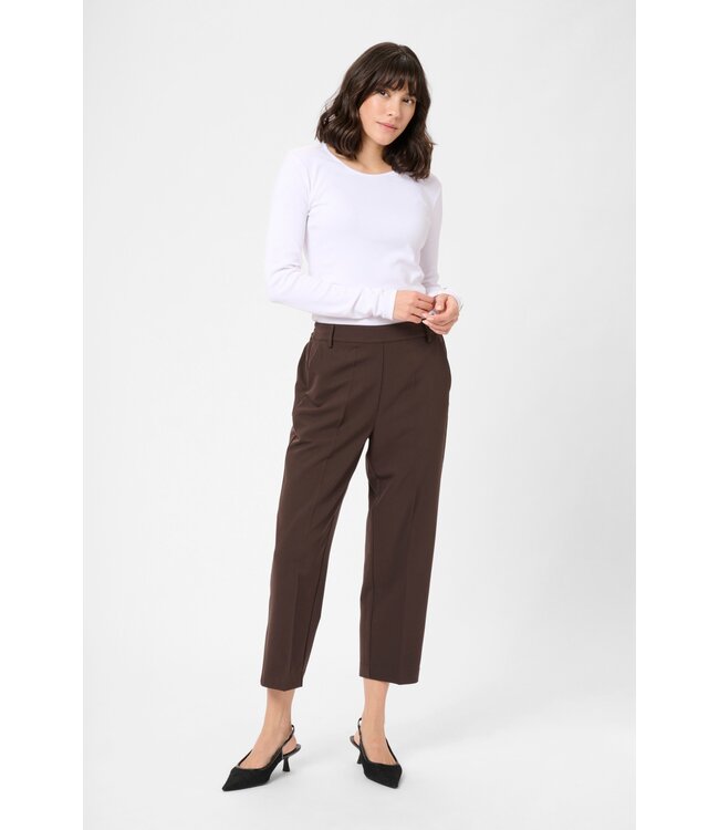 KAFFE KAsakura HW Cropped Pants - Black Coffee