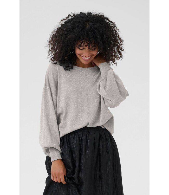 KAFFE KAregina O-Neck Pullover - Grey Silver Metallic