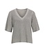 Object OBJKORA Knit S/S RE Pullover - Silver Lurex
