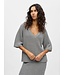 Object OBJKORA Knit S/S RE Pullover - Silver Lurex