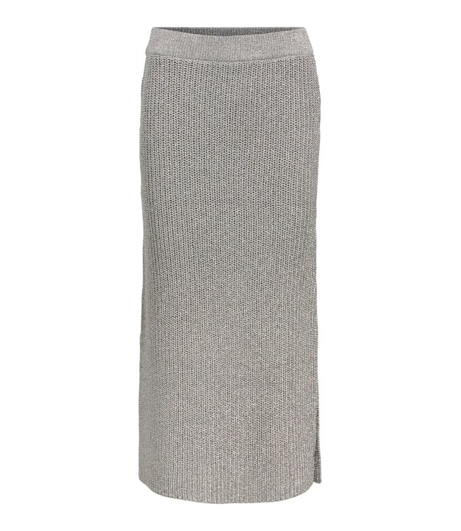 Object OBJKORA Knit MW RE Skirt - Silver Lurex