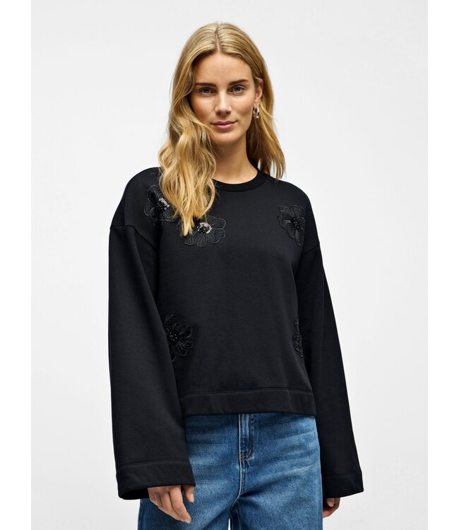 Object OBJCARLY L/S RE Sweat Top - Black