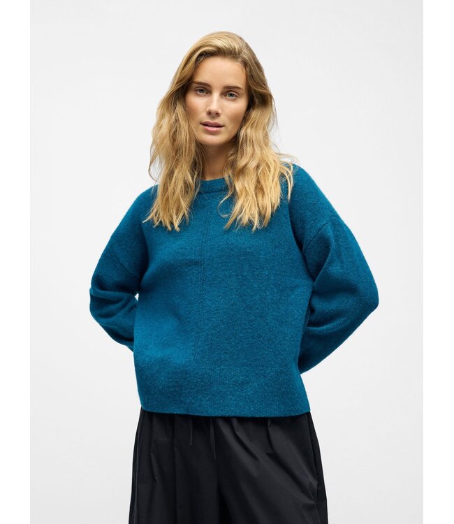 Object OBJJUNO L/S LO O-Neck Knit - Legion Blue Melange