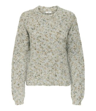 JDY JDYLEAH L/S O-Neck Pullover - Cloud Dancer W. ROSIN/KANGAROO